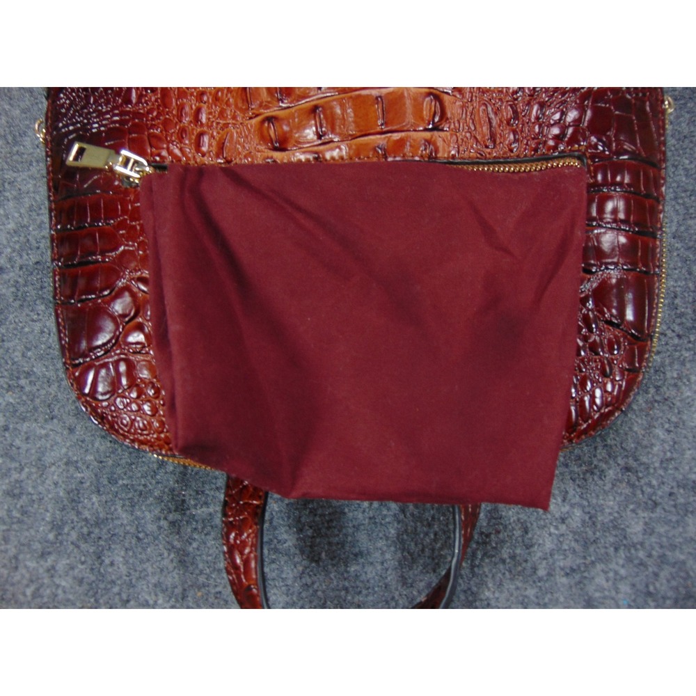 Brahmin Felicity Leather Backpack Brown Pecan Croc Embossed Melbourne Purse - Picture 10 of 14